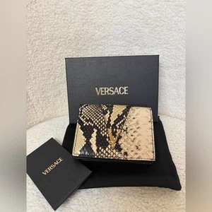 Versace Black and Cream Snakeskin Wallet NWT - Picture 1 of 6