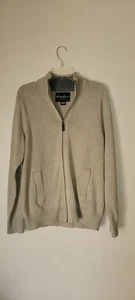 Eddie Bauer Strickjacke Pullover Heavy Cotton Full Zip, Oatmeal, Größe Herren M - Bild 1 von 11