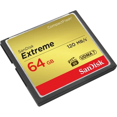 Sandisk Extreme 64 Gb Compactflash [cf] Card - 120 Mbps Read - 60 Mbps Write - 1 - Image 1 of 2