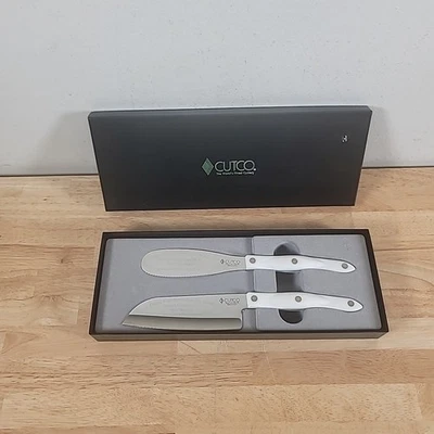 CUTCO 5" Santoku Knife 2166 KN With Matching Spreader 1768 KN Pearl Engraved - Image 1 of 4