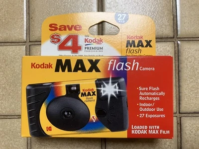 Kodak Max Flash Disposable 35mm Camera 27 Exposures unopened new expired 3/2000 - Image 1 of 4