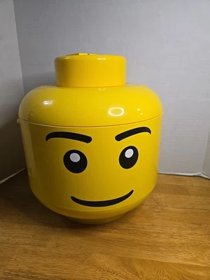 Lego 12” 2010 grande cabeza amarilla estuche de almacenamiento contenedor con 2 bandejas  Foto 1 de 4
