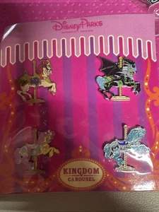 Kingdom Carousel Horses 4 Pin Set Disney Pin Lot Bulk - Picture 1 of 2