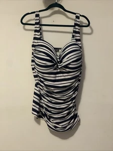 Autograph Navy Striped Tankini Top – Size 18 – BNWT – RRP $99.99 – Swimwear - Picture 1 of 3