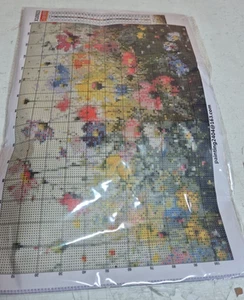 Kits de punto de cruz estampado de flores, hágalo usted mismo kit de adornos de punto de cruz de flores coloridas - Imagen 1 de 8