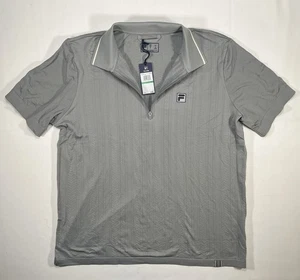 Fila Challenger Tennis-Poloshirt mit Zopfmuster Herren L $ 95 MSPR LM43E984 grau - Bild 1 von 6