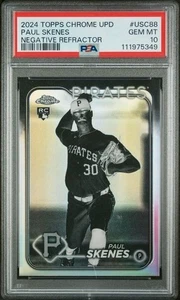 2024 Topps Chrome Update Card USC88 Paul Skenes Rookie Negative Graded PSA 10 - Picture 1 of 2