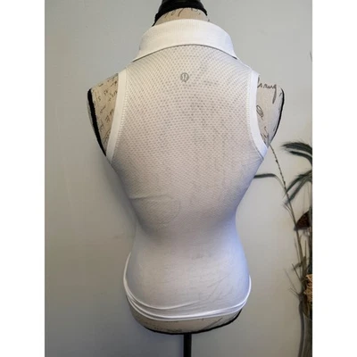 Camisa polo de golf Lululemon Athletica sin mangas blanca para mujer talla 2 Foto 1 de 4
