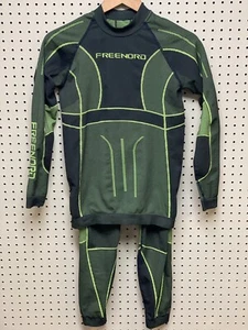 Youth Size Small Freenord Green Black Pant Short Base Layer Winter Ski Set - Picture 1 of 11
