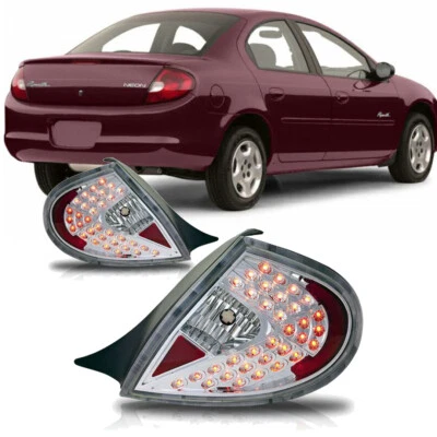 Chrome For 2000-2002 Dodge Neon Plymouth Neon LED Tail Lights Lamps Turn Signal - Image 1 of 3