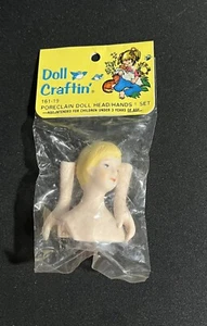 NEW Mangelsen's 2-1/4" Porcelain Doll Head + Hands Girl 161-19 Doll Craftin' VTG - Picture 1 of 2
