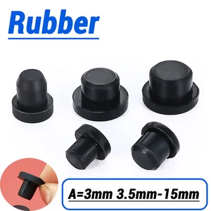 Hole Plug 3mm-15mm End Cap Round Solid Silicone Rubber Blanking Seal Bung Black - Picture 1 of 9