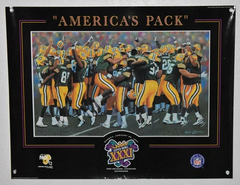 Andrew Goralski 1997 Super Bowl XXXI Green Bay Packers "America's Pack" Poster Cover