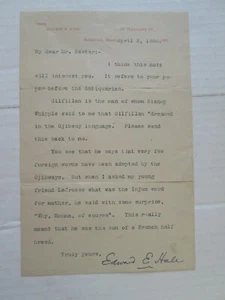 SIGNATURE, EDWARD E. HALE, APRIL 2, 1900 ON LETTER, ROXBURY, MASS. to MR BAXTER - Bild 1 von 6