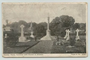 POSTCARD Hursley Hants, Cemetery with church in distance Taunt and co 2569 Grave - Picture 1 of 2