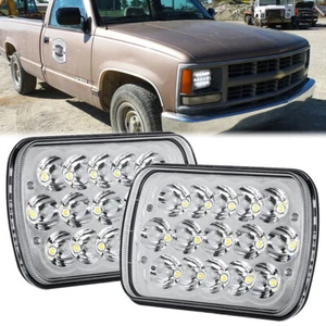 Pair 7x6" 5x7'' LED Headlights Hi&Lo For Chevy C1500 C2500 C3500 Suburban Pickup - Picture 1 of 14