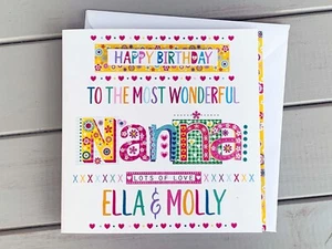 Nanna personalised birthday card. Happy birthday, gift ideas for special Nanna - Picture 1 of 9