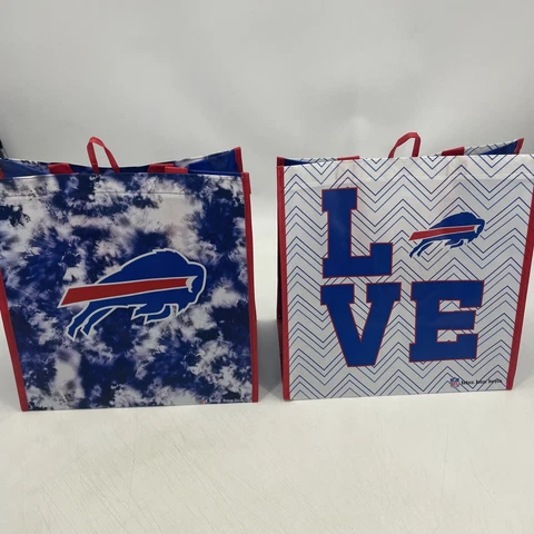 NFL Team Logo Reusable Buffalo Bills Tote Grocery Tote Shopping Bag Lot of 2 Cover