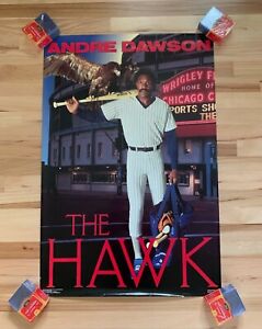VINTAGE 1988 ORIGINAL ANDRE DAWSON THE HAWK COSTACOS POSTER 24X36 CHICAGO CUBS