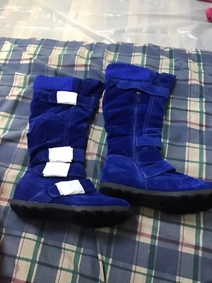 Royal Blue Suede Boots - Image 1 of 4