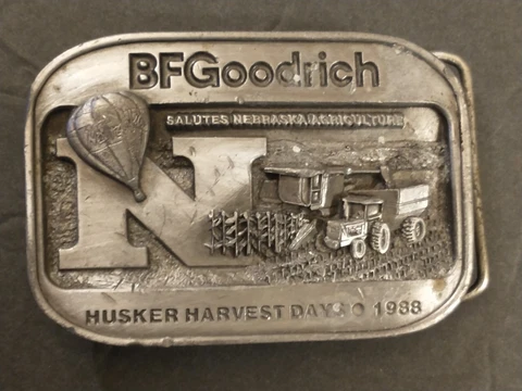 BF Goodwrench - Nebraska Corn Huskers Belt Buckle Husker Harvest Day 1988 Number Cover