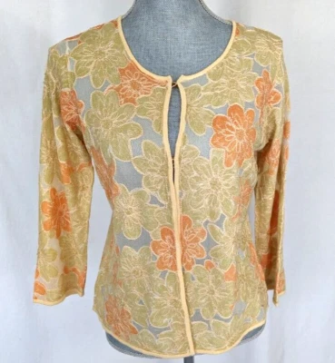 Cárdigan Sigrid Olsen Rayón Embellecido Floral Bordado Cuentas, M, Nuevo sin Etiquetas $395 Foto 1 de 4