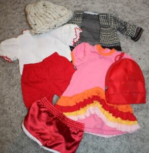 Lot 7 items fit American Girl & other 18" Dolls - Dress Hat Jacket Shorts Backpk