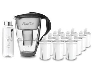 Filtro de agua de vidrio incl. 12 cartuchos universales más botella de vidrio - Imagen 1 de 45