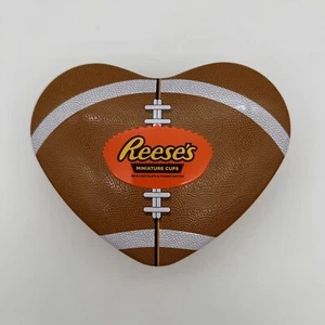 Tazas de mantequilla de maní Reeses corazón de hojalata fútbol americano (vacías) coleccionables - Imagen 1 de 4