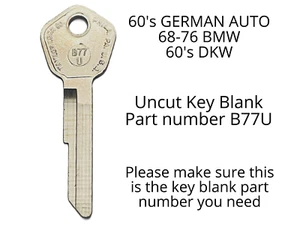 German Auto DKM BMW Uncut Key Blank Taylor B77U - Picture 1 of 2
