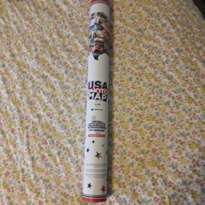 Mapa fotográfico de EE. UU. - Póster con memoria de fotos de viaje 24x36 Foto 1 de 4