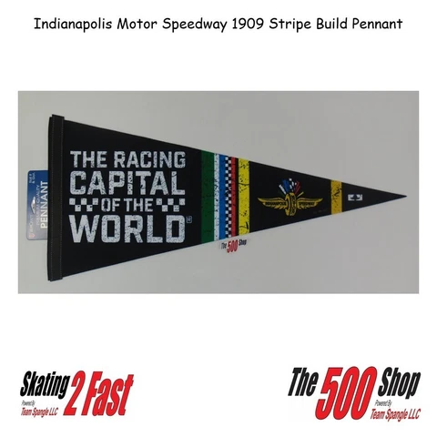 Indianapolis Motor Speedway 1909 Stripe Build Pennant IMS Wing Wheel and Flags Cover