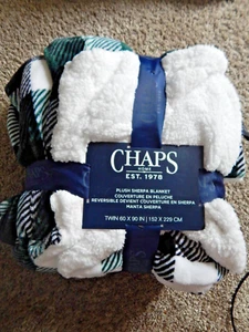 New Chaps Plush Sherpa Blanket - Twin 60"x90" - Picture 1 of 2