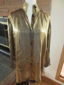 NUEVO CON ETIQUETAS The Big Shirt By Carole Tomkins Camisa Brillante De Gran Tamaño 3X - Imagen 1 de 7