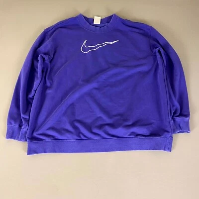 Nike Dri-FIT Sweatshirt Women's 1X Pullover Big Center Swoosh Purple Activewear - Image 1 of 4