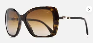 Chanel Sunglasses pearls & Polarised Tortoiseshell Brown 5303 Square/cat eye vgc - Picture 1 of 15