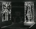 1961 Press Photo Stained glass windows installed at St. Charles Catholic Church