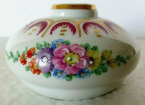 Limoges Ink Pot France Hand Painted Marked Sticker on Bottom Romantic Desktop - Bild 1 von 6