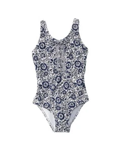 Splendid Littles Girl's Check Please One-Piece Swimsuit Navy Size 8 - Picture 1 of 2