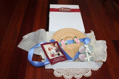 American Girl Doll Felicity's RETIRED & RARE P.C. Summer Brocade Shoes, Hat, EUC - Image 1 of 4