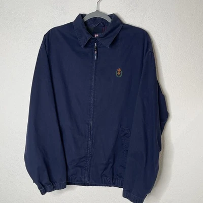 Chaqueta Harrington De Colección Chaps Ralph Lauren Cremallera Completa Para Hombres Talla M Azul Cresta Logo Foto 1 de 4