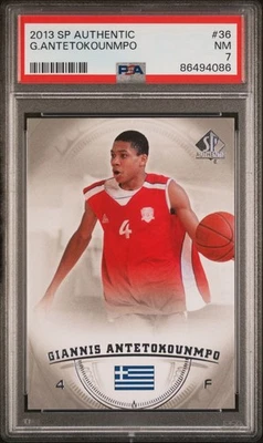 2013 SP Authentic Giannis Antetokounmpo RC Rookie #36 PSA 7 NM Bucks - Image 1 of 2