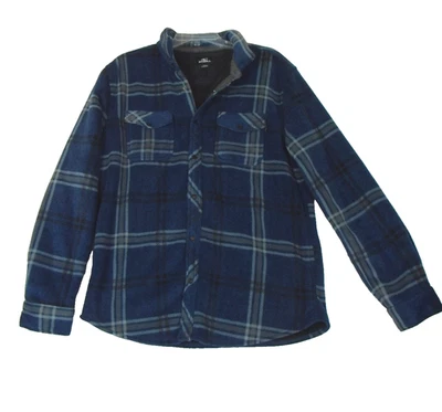 Chaqueta O'Neill Para Hombres Grande Azul A Cuadros Superfleece Forrada Sherpa Cálida Camisa Shaket Foto 1 de 4