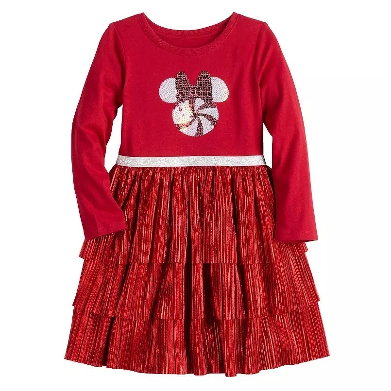 全新 Disney Jumping Beans Minnie Mouse Holiday Tiered Tutu 连衣裙 尺寸 3T 全新带标签 — 第 1/2 张图片