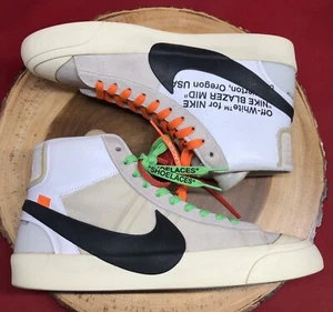 NIKE BLAZER MID THE 10 OFF WHITE MUSLIN BLACK SIZE 11.5 - Picture 1 of 9