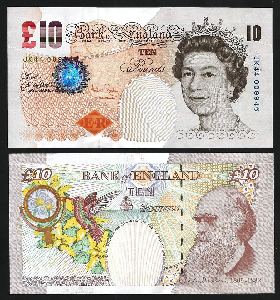 Great Britain England 10 Pounds 2004, UNC, P-389c, QEII, Sign Andrew Bailey - Image 1 of 1