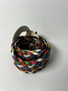 Belt Capezio Argentina Multi-color Woven Leather Belt Size S/M Pre Owned Vintage - Picture 1 of 12