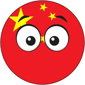 China Country Ball Googly Eyes Vinyl Decal 6 inches wide - Picture 1 of 1