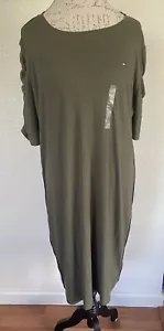 Tommy Hilfiger Women's Midi Green Dress Size XXL NWT - Picture 1 of 7