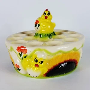 Mexican Pottery Ceramic Kitchen Deviled Egg Plate Holds 18 Eggs Platter Chick - Picture 1 of 3